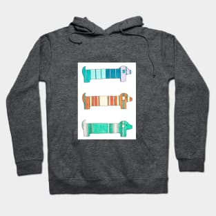 3 Dachshund Color Study Hoodie